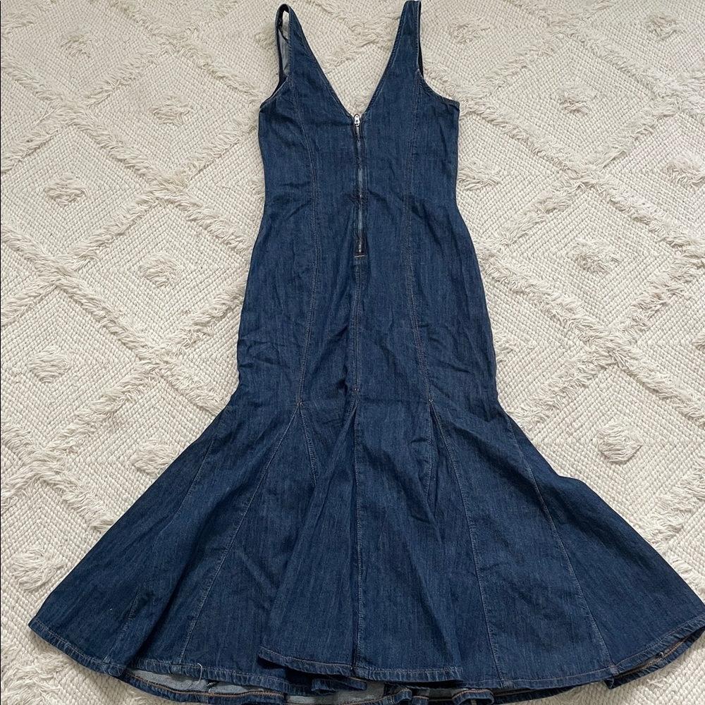 New Reformation Serafina Denim Midi Dress - Picture 6 of 6
